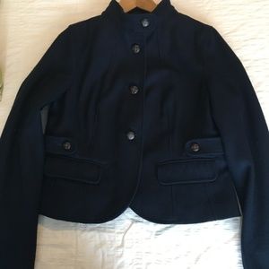 Navy Blue Cropped Jacket